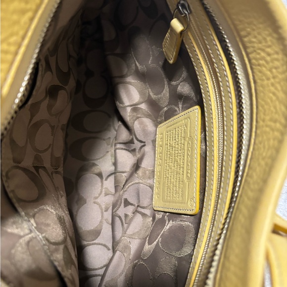 Coach yellow  shoulder bag -zipper top-added picture of COACH tag attached. - Picture 3 of 5